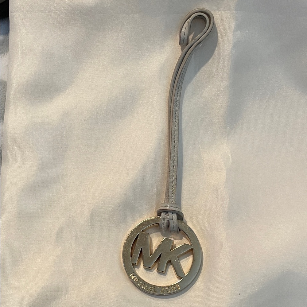 Michael Kors MK Gold and Cream Leather Bag Charm